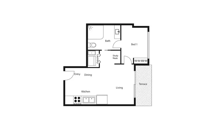Floorplan of Homely apartment listing, 15/12 Towns Crescent, Turner ACT 2612