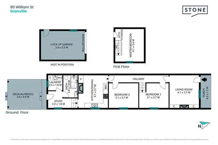 Floorplan of Homely semi-detached listing, 90 William Street, Granville NSW 2142