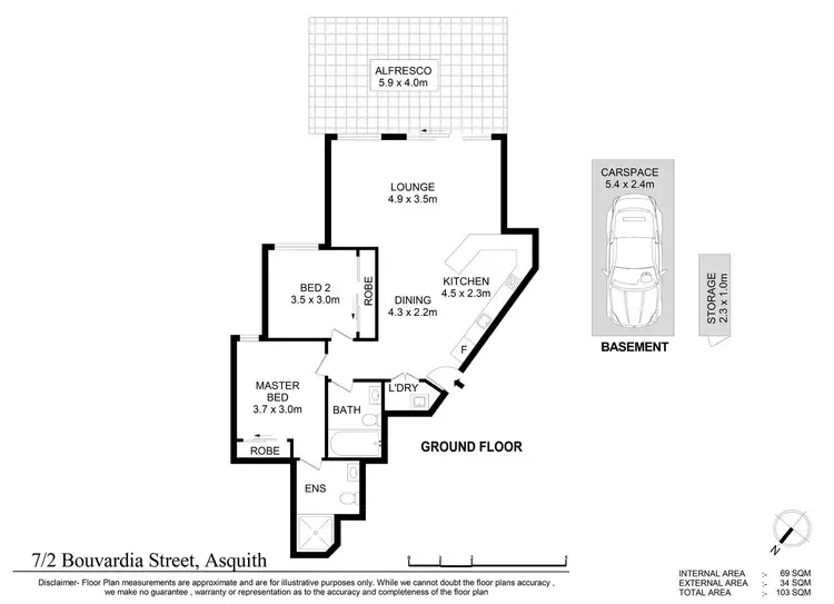 Floorplan of Homely apartment listing, 7/2 Bouvardia Street, Asquith NSW 2077