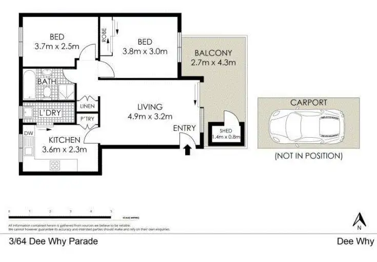 Floorplan of Homely apartment listing, 3/64 Dee Why Parade, Dee Why NSW 2099