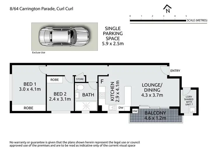 Floorplan of Homely apartment listing, 8/64 Carrington Parade, Curl Curl NSW 2096