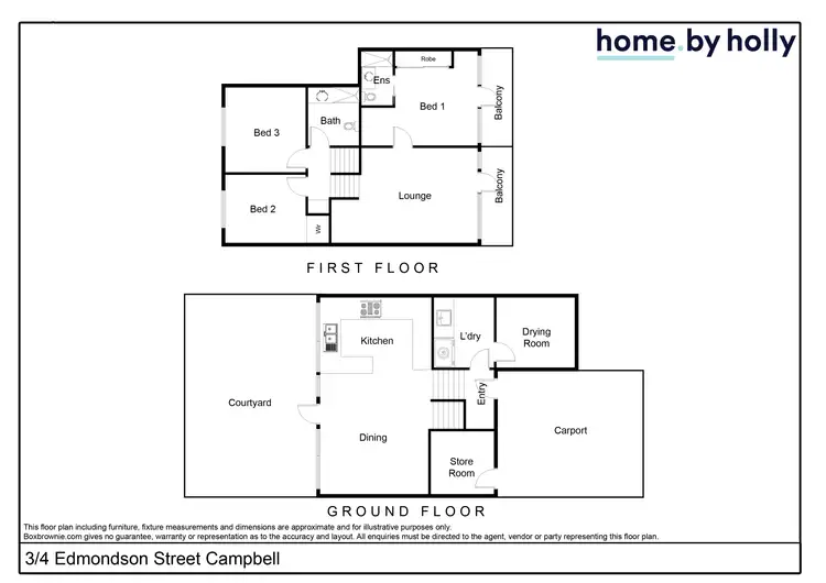 Floorplan of Homely townhouse listing, 3/4 Edmondson Street, Campbell ACT 2612