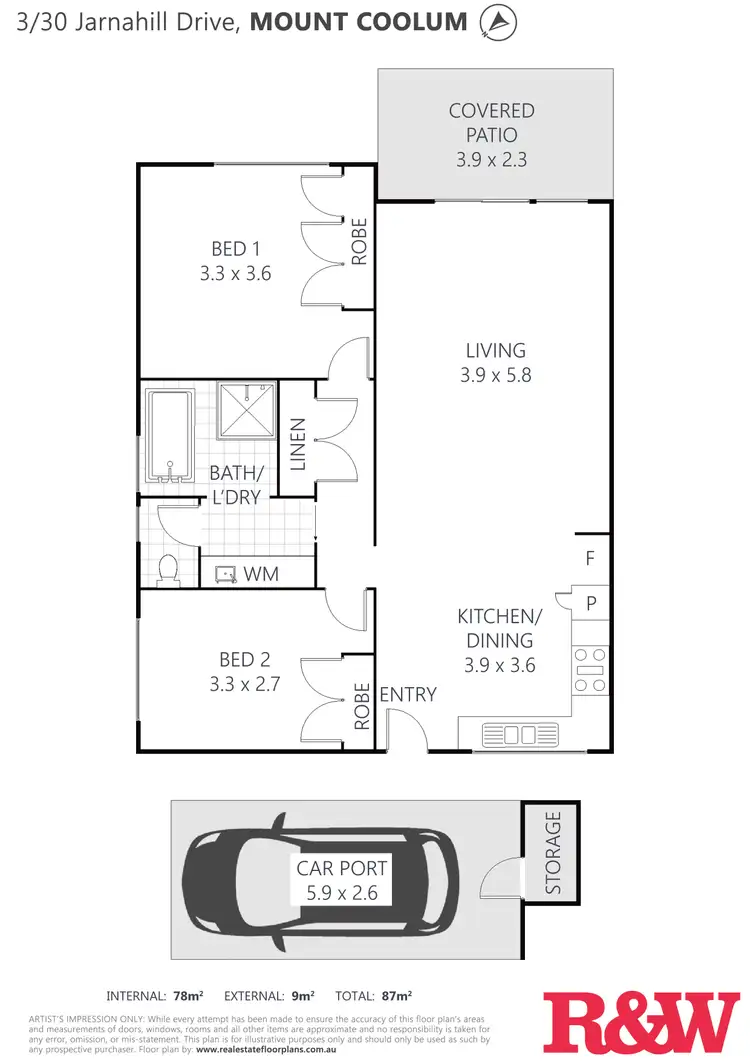 Floorplan of Homely unit listing, 3/30 Jarnahill Drive, Mount Coolum QLD 4573