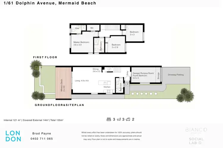 Floorplan of Homely townhouse listing, 1/61 Dolphin Avenue, Mermaid Beach QLD 4218