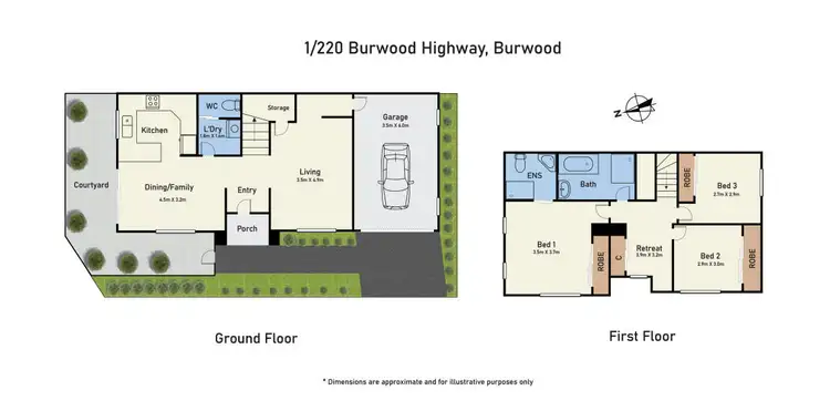 Floorplan of Homely townhouse listing, 1/220 Burwood Highway, Burwood VIC 3125