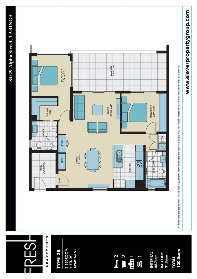 Floorplan of Homely apartment listing, 84/29 Alpha Street, Taringa QLD 4068