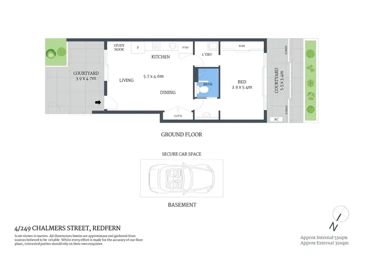 Floorplan of Homely apartment listing, 4/249-259 Chalmers Street, Redfern NSW 2016