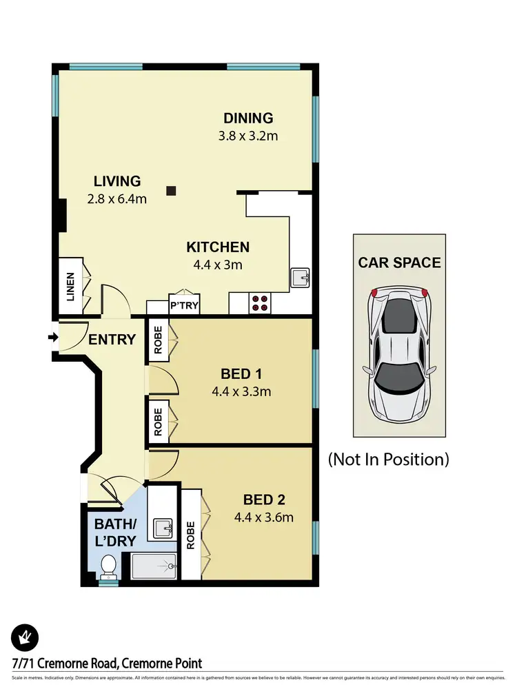 Floorplan of Homely apartment listing, 7/71 Cremorne Road, Cremorne Point NSW 2090