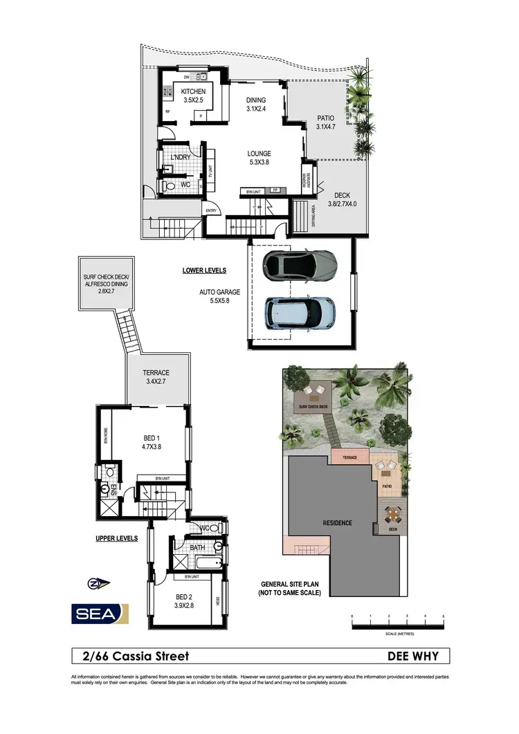 Floorplan of Homely townhouse listing, 2/66 Cassia Street, Dee Why NSW 2099