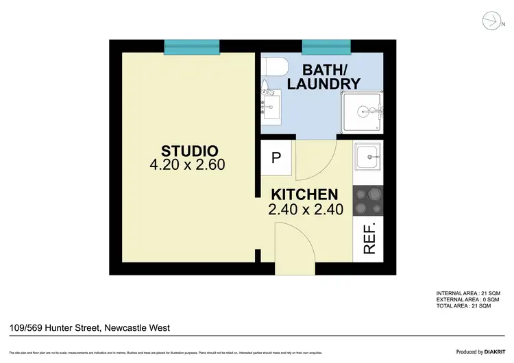 Floorplan of Homely apartment listing, 109/569 Hunter Street, Newcastle West NSW 2302