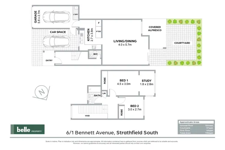 Floorplan of Homely townhouse listing, 6/1 Bennett Avenue, Strathfield South NSW 2136