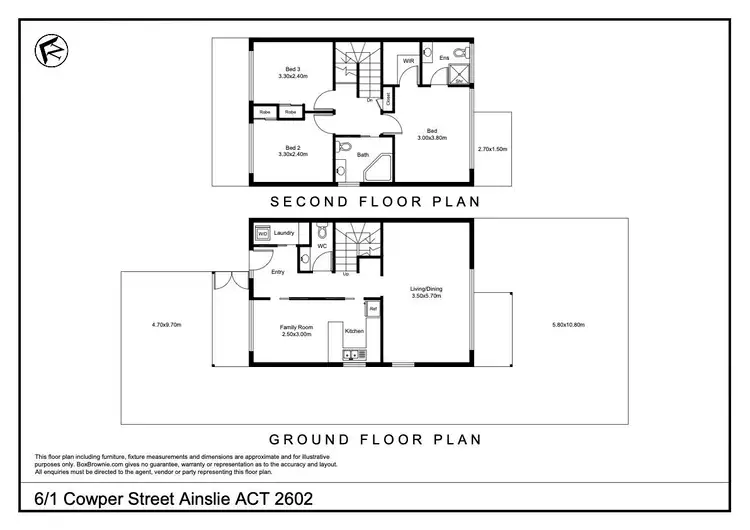 Floorplan of Homely townhouse listing, 6/1 Cowper Street, Ainslie ACT 2602