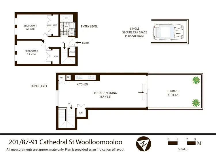 Floorplan of Homely apartment listing, 201/87-91 Cathedral Street, Woolloomooloo NSW 2011