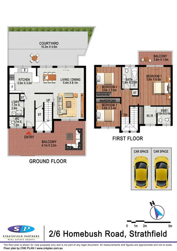 Floorplan of Homely townhouse listing, 2/6 Homebush Road, Strathfield NSW 2135