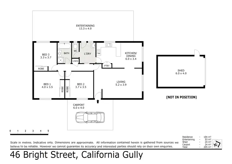 Floorplan of Homely house listing, 46 Bright Street, California Gully VIC 3556