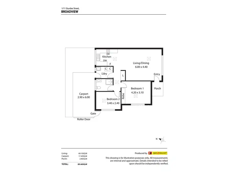 Floorplan of Homely unit listing, 1/11 Sturdee Street, Broadview SA 5083