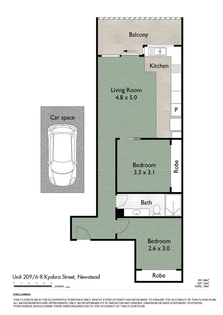 Floorplan of Homely unit listing, 209/6-8 Kyabra Street, Newstead QLD 4006
