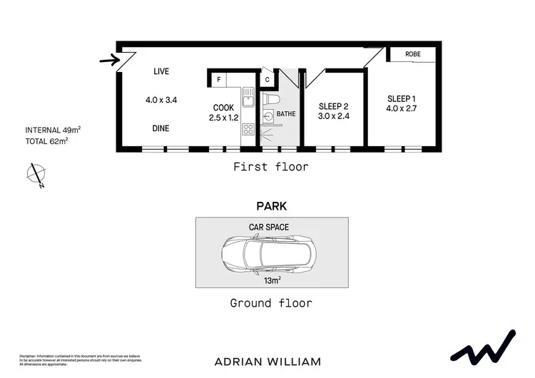 Floorplan of Homely apartment listing, 4/183 Bridge Road, Glebe NSW 2037