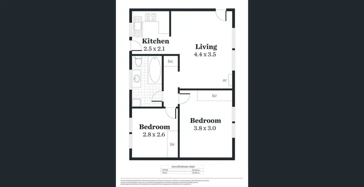 Floorplan of Homely unit listing, 1/450 South Road, Marleston SA 5033