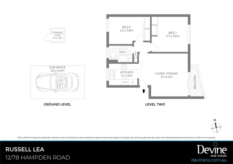 Floorplan of Homely apartment listing, 12/78 Hampden Road, Russell Lea NSW 2046