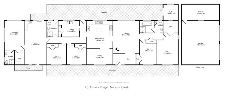 Floorplan of Homely rural property listing, 73 Fishers Ridge, Beechwood NSW 2446
