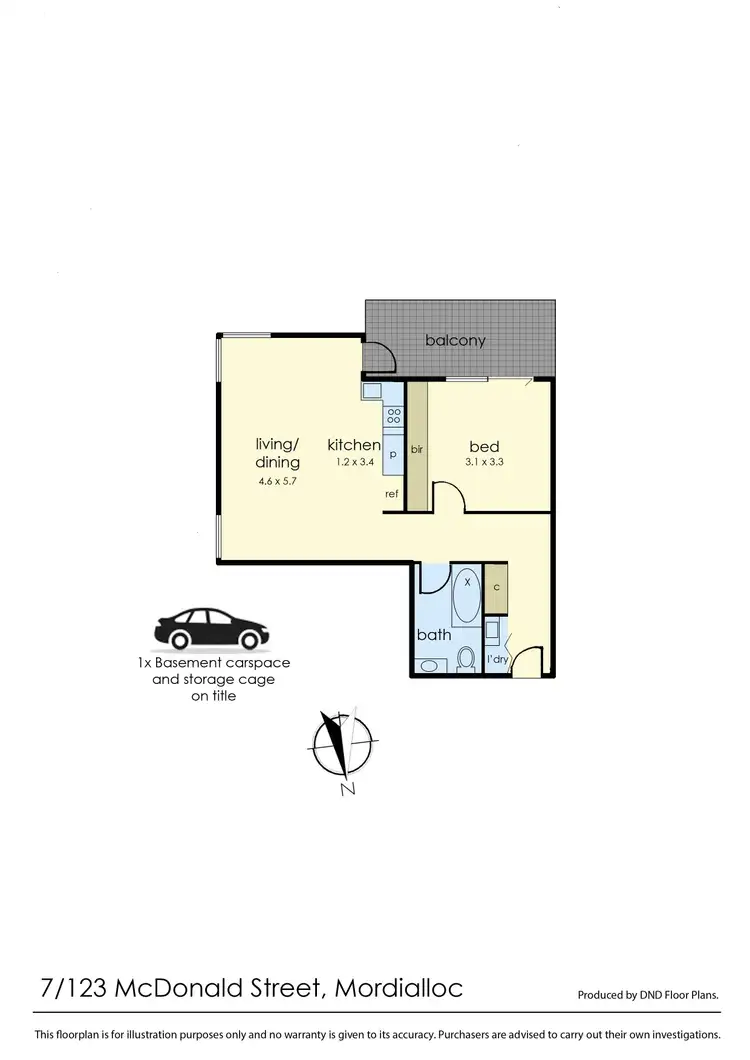 Floorplan of Homely apartment listing, 7/123 McDonald Street, Mordialloc VIC 3195