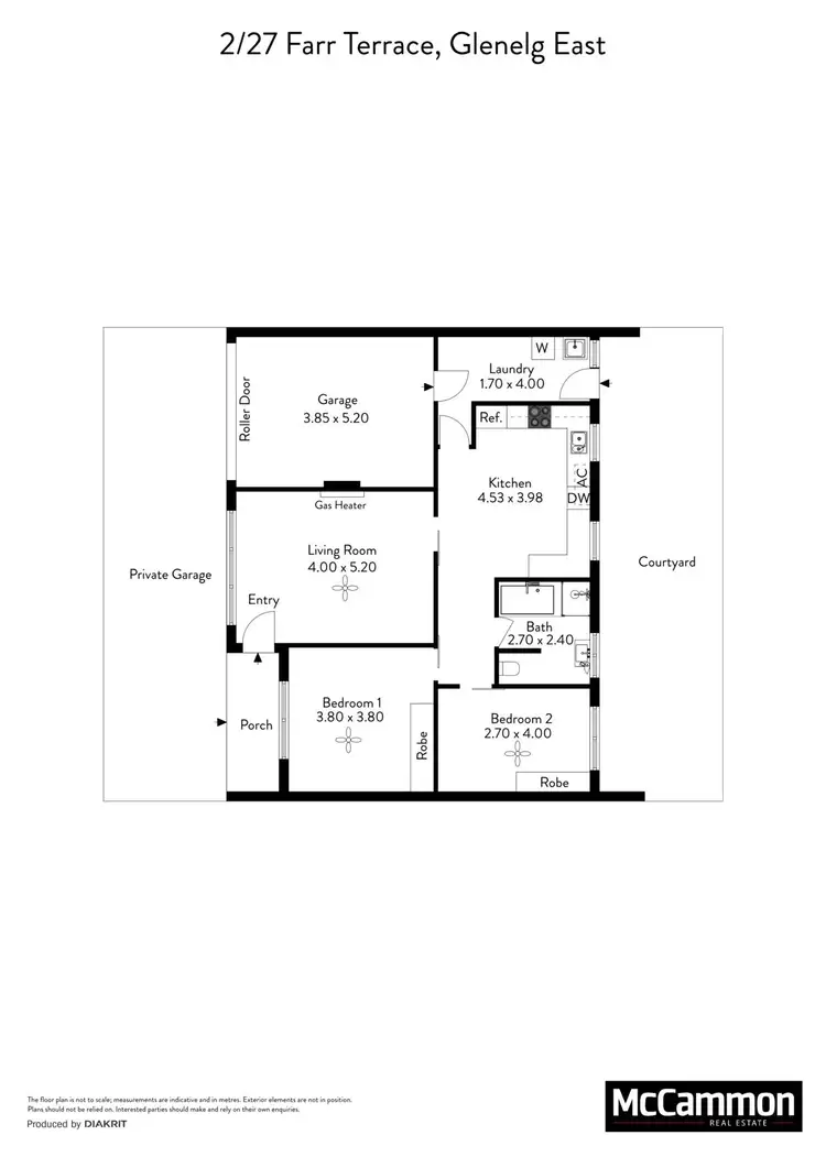 Floorplan of Homely unit listing, 2/27 Farr Terrace, Glenelg East SA 5045