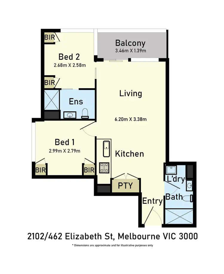 Floorplan of Homely apartment listing, 2102/462 Elizabeth Street, Melbourne VIC 3000