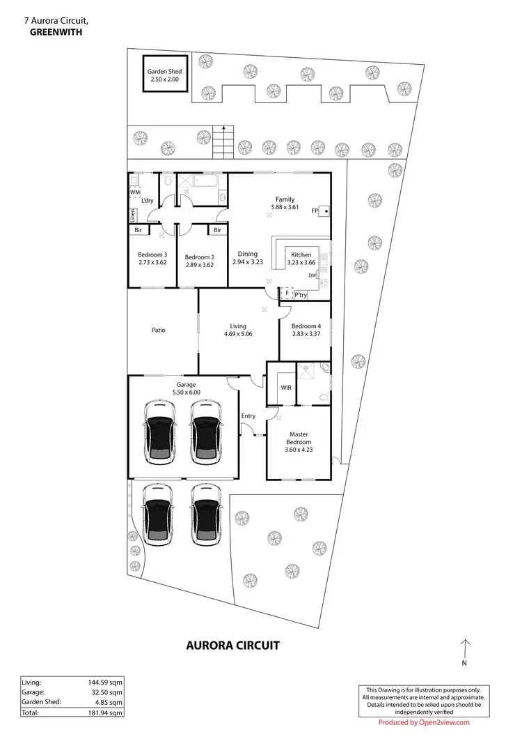 Floorplan of Homely house listing, 7 Aurora Circuit, Greenwith SA 5125