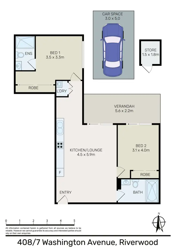 Floorplan of Homely apartment listing, 408/7 Washington Avenue, Riverwood NSW 2210