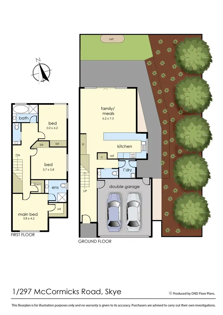 Floorplan of Homely townhouse listing, 1/297 McCormicks Road, Carrum Downs VIC 3201