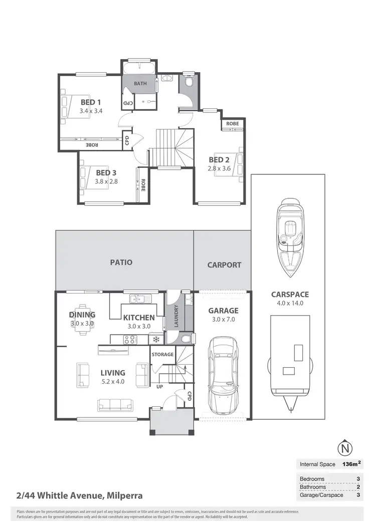 Floorplan of Homely townhouse listing, 2/44 Whittle Avenue, Milperra NSW 2214