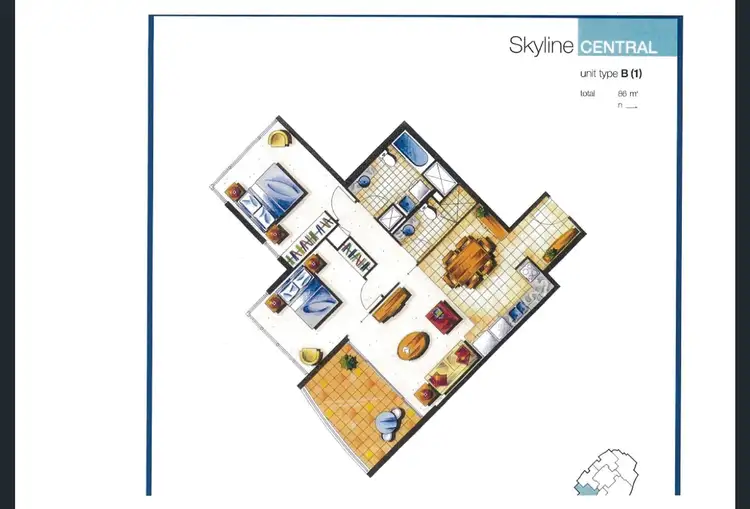 Floorplan of Homely apartment listing, 3246/23 Ferny Avenue, Surfers Paradise QLD 4217