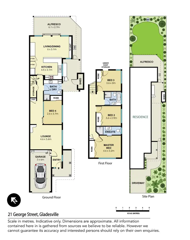 Floorplan of Homely semi-detached listing, 21 George Street, Gladesville NSW 2111