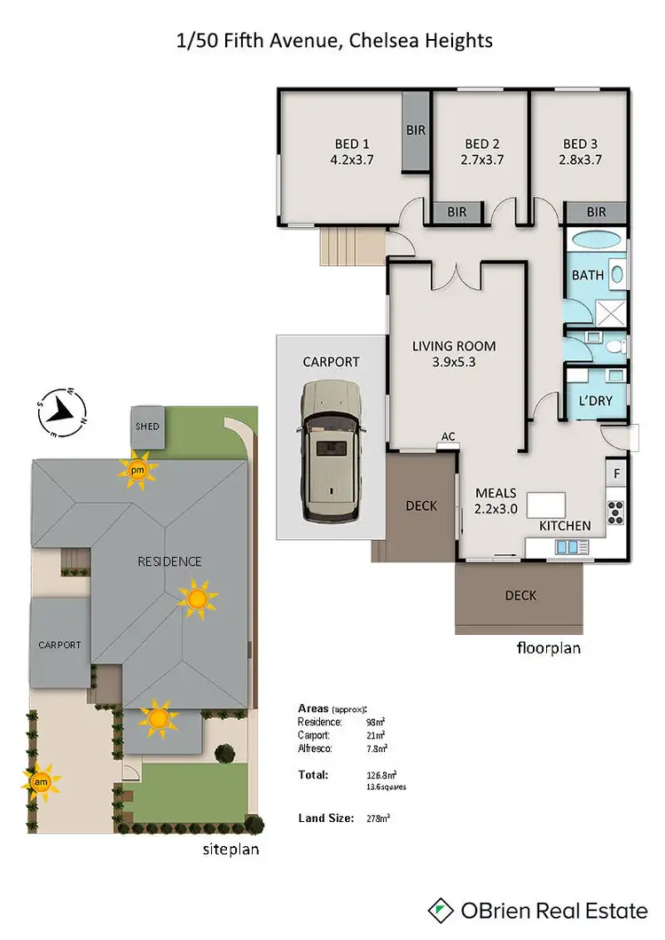 Floorplan of Homely unit listing, 1/50 Fifth Avenue, Chelsea Heights VIC 3196