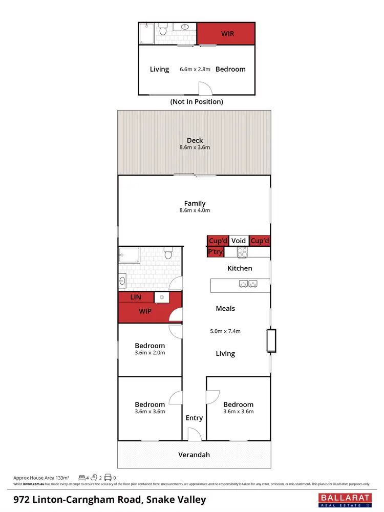 Floorplan of Homely house listing, 972 Linton-Carngham Road, Snake Valley VIC 3351