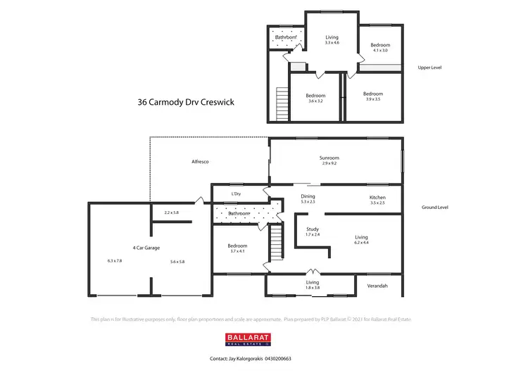 Floorplan of Homely house listing, 36 Carmody Drive, Creswick VIC 3363