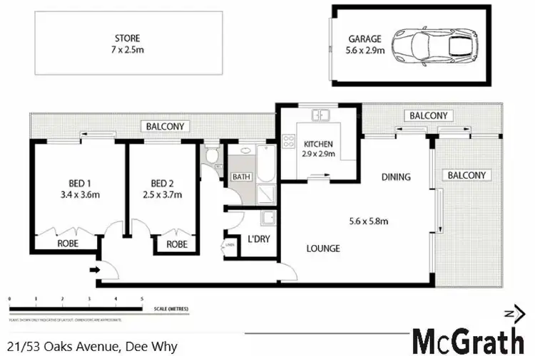 Floorplan of Homely apartment listing, 21/53 Oaks Avenue, Dee Why NSW 2099