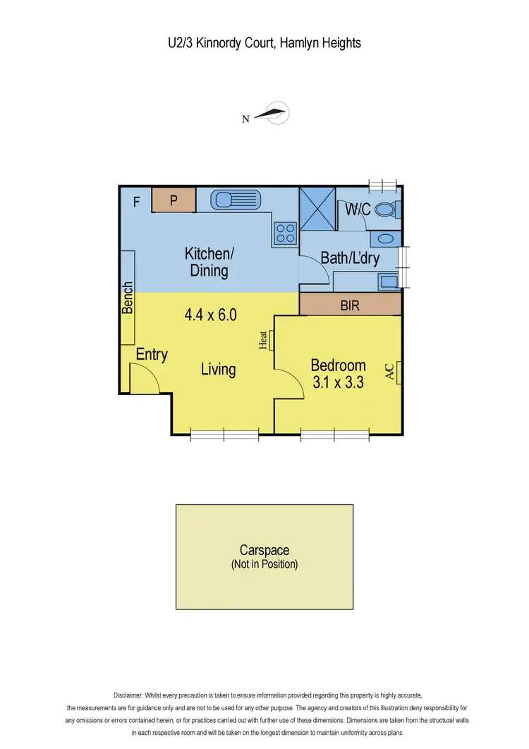 Floorplan of Homely unit listing, 2/3 Kinnordy Court, Hamlyn Heights VIC 3215