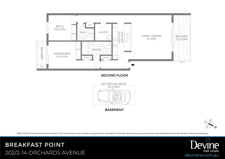 Floorplan of Homely apartment listing, 202/2-14 Orchards Avenue, Breakfast Point NSW 2137