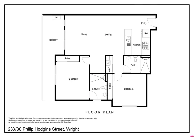 Floorplan of Homely apartment listing, 233/30 Philip Hodgins Street, Wright ACT 2611
