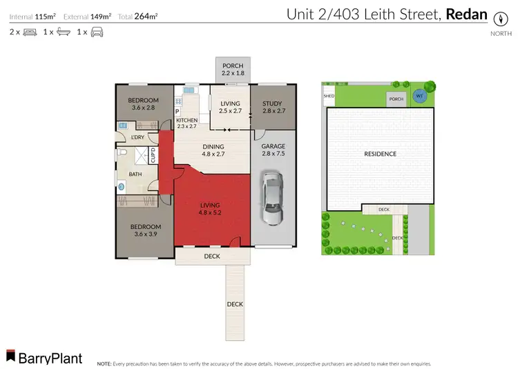 Floorplan of Homely unit listing, 2/403 Leith Street, Redan VIC 3350