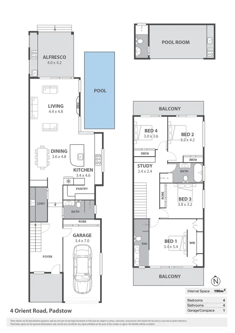 Floorplan of Homely semi-detached listing, 4 Orient Road, Padstow NSW 2211