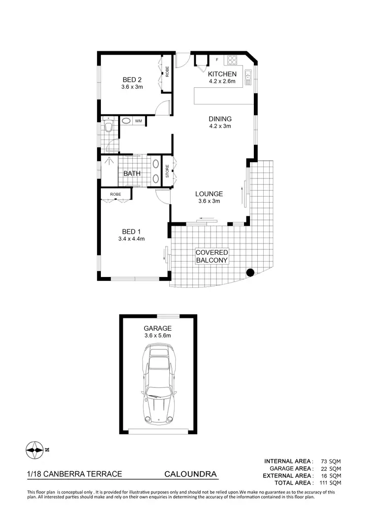 Floorplan of Homely unit listing, 1/18 Canberra Terrace, Caloundra QLD 4551