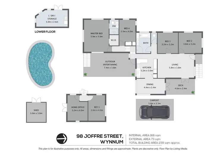 Floorplan of Homely house listing, 98 Joffre Street, Wynnum QLD 4178