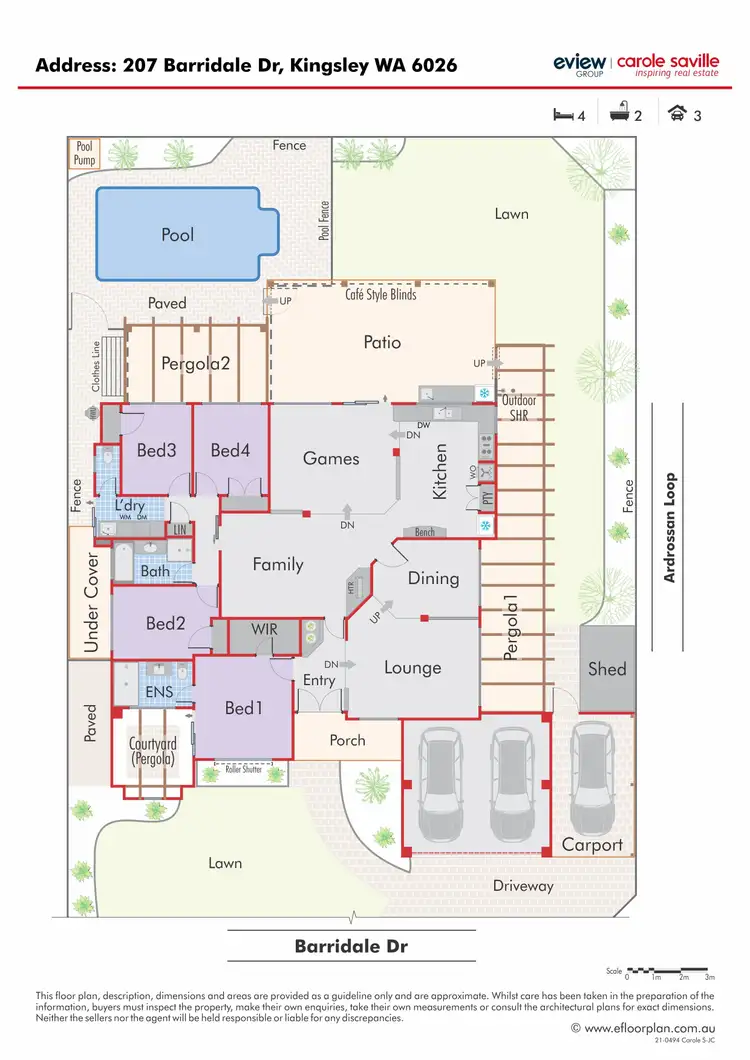 Floorplan of Homely house listing, 207 Barridale Drive, Kingsley WA 6026