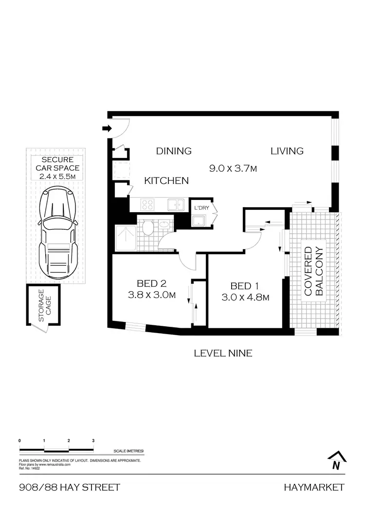 Floorplan of Homely apartment listing, 908/88 Hay Street, Haymarket NSW 2000