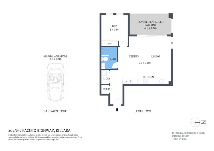 Floorplan of Homely apartment listing, 207/657 Pacific Highway, Killara NSW 2071