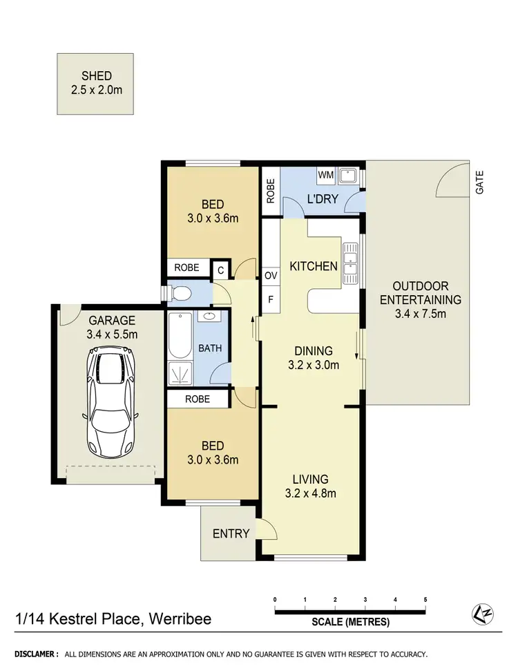 Floorplan of Homely unit listing, 1/14 Kestrel Place, Werribee VIC 3030