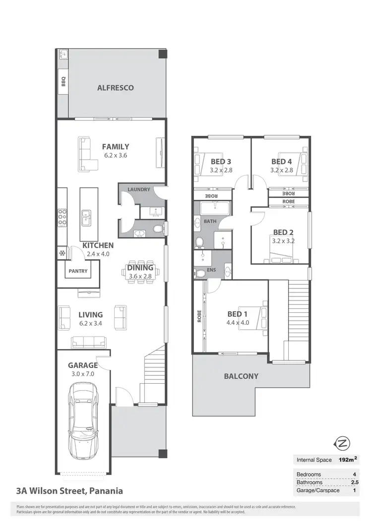 Floorplan of Homely semi-detached listing, 3A Wilson Street, Panania NSW 2213
